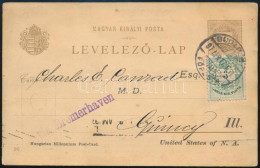 1897 Hunyadi János Keserűvíz Reklámmal Felülnyomott 2kr Díjjegyes Milleniumi Képeslap "S.A.H.J." Céglyukasztású Színessz - Other & Unclassified