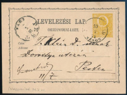 1871 2kr Díjjegyes Levelezőlap "(NAGYVÁRA)D / VÁROS" - "PEST / ESTE" A Díjjegy Extrém Ragyás Képpel - Altri & Non Classificati