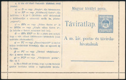 1916 Használatlan 102f Díjjegyes Zárt Táviratlap (30.000) - Altri & Non Classificati