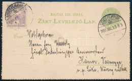 1900 3kr Díjjegyes Zárt Levelezőlap Turul 4f Díjkiegészítéssel "SZÉKES-FEJÉRVÁR" - "LÉKA" - Hámor - Otros & Sin Clasificación