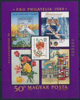 ** 1989 Pro Philatelia (I.) Blokk Színes Sorszámmal (35.000) - Sonstige & Ohne Zuordnung