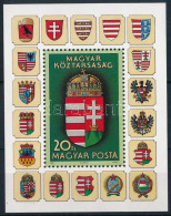 ** 1990 A Magyar Köztársaság Címere (I.) Blokk Hátoldalán MAGYAR POSTA Felirat (30.000) - Otros & Sin Clasificación