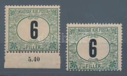 ** 1905 Zöldportó 2 Db 6f 2-es Vízjelállással (10.800) - Autres & Non Classés