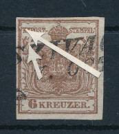 O 1850 6kr HP I. ívszéli Nyomat és Lemezhiba "SZIVA(CZ)" - Sonstige & Ohne Zuordnung