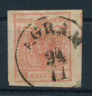 O 1850 3kr MP III. Lemezhibával "AGRAM" - Other & Unclassified