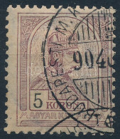 O 1900 Turul 5 K (13.000) (saroktörés, Kis Szakadás A Bal Oldalon / Folded Corner, Small Torn On The Left Side) - Autres & Non Classés