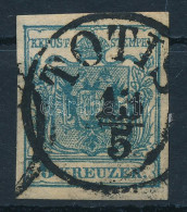 O 1850 9kr HP III Fehér Folt A Jobb Szárnyon "TOTIS" - Autres & Non Classés