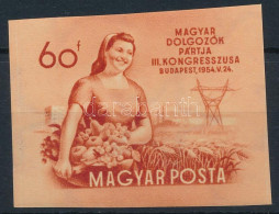 ** 1954 MDP Kongresszus (II.) Vágott Bélyeg (8.000) - Otros & Sin Clasificación