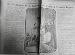 1914 EXCELSIOR ARTICLE DE PRESSE GUERISON CANCER INSTITUT DOYEN 1 JOURNAL ANCIEN - Glass Slides