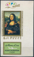 ** 1974 Mona Lisa Vágott ívszéli Szelvényes Bélyeg (4.000) (apró Ujjlenyomatok / Small Fingerprints) - Autres & Non Classés