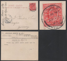 GB / 1903 PERFIN "SR / &Co" (SERVICE REEVE & Co) ON  COMMERCIAL CARD==> GERMANY (ref 9027) - Perfins