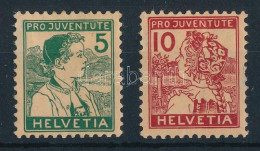 * Svájc 1915 Pro Juventute Sor Mi 128-129 (Mi EUR 100,-) (betapadásnyomok / Gum Disturbances) - Sonstige & Ohne Zuordnung