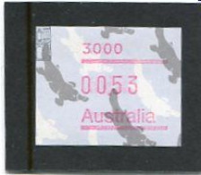 AUSTRALIA - 1987  53c  FRAMA  PLATYPUS  POSTCODE  3000 (MELBOURNE)  FINE USED - Timbres De Distributeurs [ATM]