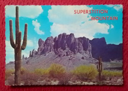POSTAL POST CARD SUPERSTITION MOUNTAIN MONTAÑA DE LA SUPERSTICIÓN NEAR MESA ARIZONA USA..CACTUS EEUU ESTADOS UNIDOS... - Mesa