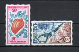 WALLIS ET FUTUNA  PA  N° 18 + 19   NEUFS SANS CHARNIERE COTE 35.50€   COQUILLAGE ANIMAUX PECHEUR - Unused Stamps