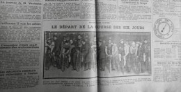 1914 EXCELSIOR ARTICLE DE PRESSE CYCLISME COURSE SIX JOURS VERRI 1 JOURNAL ANCIE - Glasplaten