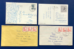 YUGOSLAVIA, 2 POSTALES CIRCULADAS A DINAMARCA Y 2 SOBRE CIRCULADOS A SUECIA - Used Stamps