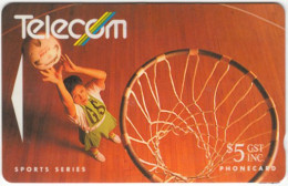 NEW ZEALAND A-710 Magnetic Telecom - Sport, Basketball - 113BO - Used - Nieuw-Zeeland