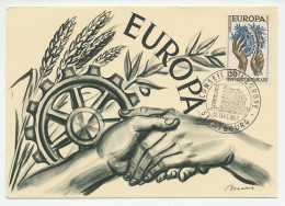 Maximum Card France 1957 Europa - Strasbourg - Olive - Corn - Instituciones Europeas