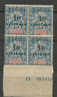 TAHITI N° 33 Et 33A En Bloc De 4 Variétée 0 De 10 Brisé Pour Le 1er NEUF** LUXE  SANS CHARNIERE / Hingeless / MNH - Neufs