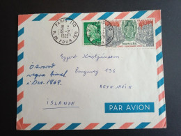 1536A Et Complément Sur Lettre Pour L'Islande Au Tarif 13 Janvier 1969 De 0,70 Fr. Très Belle - 1967-1970 Marianne De Cheffer