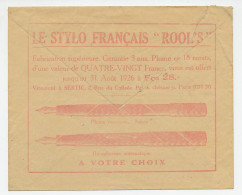 Postal Cheque Cover France 1927 Fountain Pen  - Sin Clasificación
