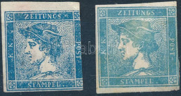 (*) Ausztria 1851 2 Db Hírlapbélyeg Kék Merkúr - Sonstige & Ohne Zuordnung