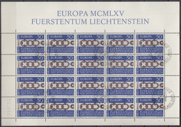 LIECHTENSTEIN 454, Kleinbogen, Gestempelt,  Europa CEPT:  Gürtelschnalle 1965 - 1965