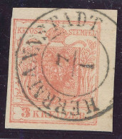 O 1850 3kr MP Jobb ívszéllel, Szép állapotban "HERRMANNSTADT" - Otros & Sin Clasificación