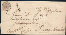 1857 6kr Ajánlott Levélen "POPRÁD" + "RECOM" - Rimaszombat (hajtott / Folded) - Other & Unclassified