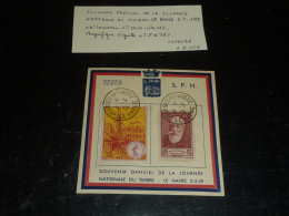 SOUVENIR OFFICIEL DE LA JOURNEE NATIONALE DU TIMBRE - LE HAVRE 5-3-1939 / VIGNETTE + TIMBRE N°380 (20/09) - Esposizioni Filateliche