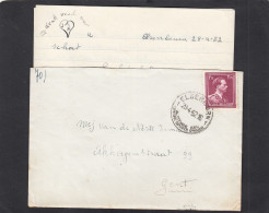 LETTRE D'ELSENBORN,AVEC CONTENU,POUR GENT,VIGNETTE AU VERSO.1952. - Storia Postale