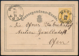 1870 2kr Díjjegyes Levelezőlap "MOÓR" (luxus) - "BUDA / CSÁSZÁRFÜRDŐ" - Other & Unclassified