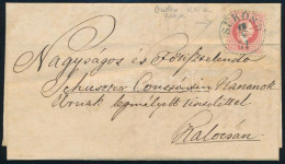 1871 5kr Levélen / On Cover, Kék / Blue "SÜKÖSD" (Gudlin 700 P) (hajtás A Bélyegen / Folded) - Altri & Non Classificati