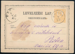 1872 2kr Díjjegyes Levelezőlap "ZOMBA" - Autres & Non Classés