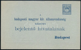 1902 Rendőrségi Bejelentő Lap 5f Használatlan Díjjegyes Nyomtatvány - Autres & Non Classés