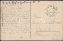 1916 Képeslap / Postcard "K.u.k. Kraftwagenkolonne Nr. 35" + "EP NJEGUSI B" - Autres & Non Classés