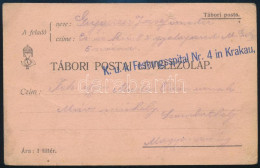 ~1917 Tábori Posta Levelezőlap "K.u.k. Festungsspital Nr. 4. In Krakau" - Otros & Sin Clasificación