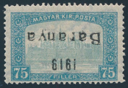 ** Baranya I. 1919 Parlament 75f Fordított Felülnyomással, Bodor Vizsgálójellel - Other & Unclassified