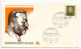 Germany, West 1971 FDC Scott 1053 Friedrich Ebert, 1st President Of The German Republic - 1971-1980