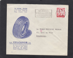 LETTRE PUBLICITAIRE DE BRUXELLES,PNEUS VULCANOR,1954. - Cartas & Documentos