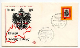 Germany, West 1971 FDC Scott 1052 German Empire Centenary / Imperial Eagle - 1971-1980