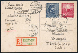 1938 Ajánlott Budapest Helyi Levelezőlap Eucharisztikus Párral és Alkalmi Bélyegzéssel - Other & Unclassified