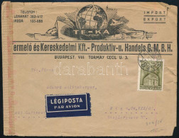 1943 Légi Céges Levél 50f Bérmentesítéssel Bécsbe Küldve, Magyarországi Cenzúrával - Other & Unclassified