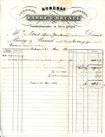 FACTURE.07.ARDECHE.AUBENAS.BARRY & BRUNEL COMMISSIONNAIRES EN SOIES GRÈGES.1862 - Kleding & Textiel