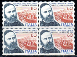 ITALIA REPUBBLICA ITALY REPUBLIC 1981 DANIELE COMBONI QUARTINA BLOCK MNH - 1981-90: Nieuw/plakker