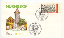 Germany, West 1971 FDC Scott 1068 Town Of Nürnberg - 1971-1980