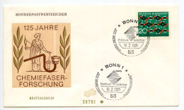 Germany, West 1971 FDC Scott 1054 Synthetic Textile Fiber Research 125th Anniversary - 1971-1980