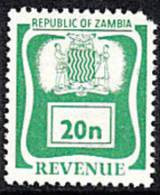 Zm9964 Zambia 1968, 20n Revenue Stamp  MNH - Zambia (1965-...)