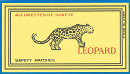 RUSSIA , Export Matchbox Label (big Format) GROSS - Leopard - Boites D'allumettes - Etiquettes